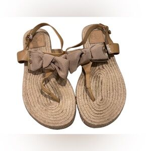 Tory Burch Tan Bow Sandals